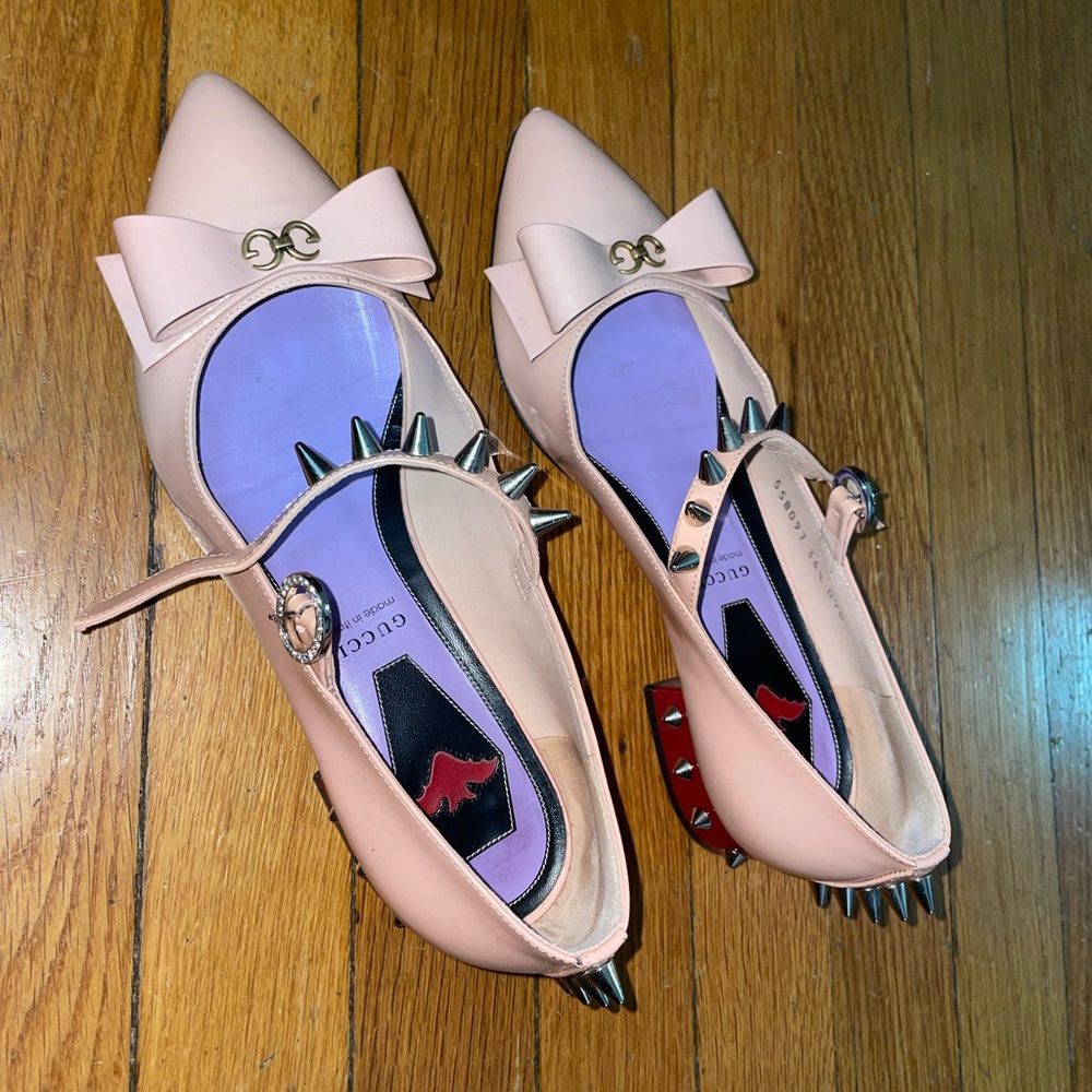 Gucci Pink Bow-Embellished Women's Shoes
